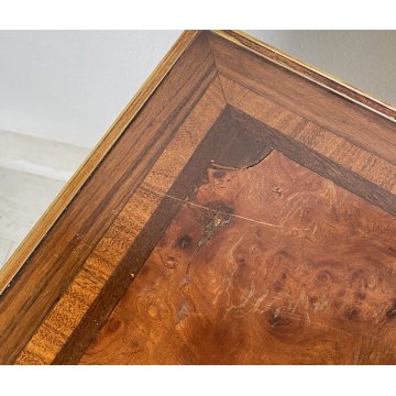 SCRIVANIA PRIMI 1900 LEGNO INTARSIATO RADICA SCRITTOIO STILE LUIGI XVI LOMBARDO