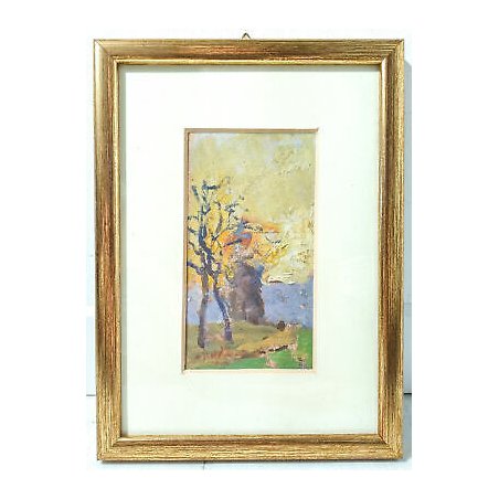 QUADRO FIRMATO ANDREA ZAPELLONI DIPINTO OLIO TAVOLA STRESA BORGOMANERO EPOCA