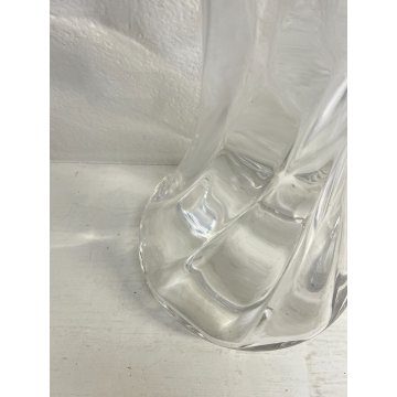 VASO VETRO MURANO TRASPARENTE VILCA GLASS VASE DESIGN VINTAGE COSTOLATO DECANTE