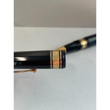 PENNA SFERA OMAS MILORD BALLPOINT PEN NERA SFACCETTATA DORATA ROLLER ITALIA