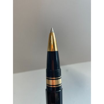 PENNA SFERA OMAS MILORD BALLPOINT PEN NERA SFACCETTATA DORATA ROLLER ITALIA