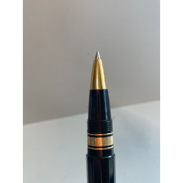 PENNA SFERA OMAS MILORD BALLPOINT PEN NERA SFACCETTATA DORATA ROLLER ITALIA