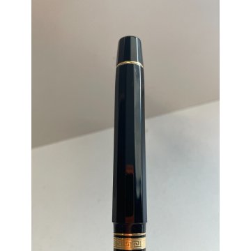 PENNA SFERA OMAS MILORD BALLPOINT PEN NERA SFACCETTATA DORATA ROLLER ITALIA