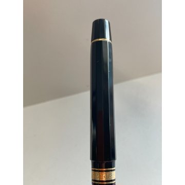 PENNA SFERA OMAS MILORD BALLPOINT PEN NERA SFACCETTATA DORATA ROLLER ITALIA