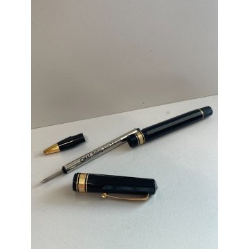 PENNA SFERA OMAS MILORD BALLPOINT PEN NERA SFACCETTATA DORATA ROLLER ITALIA