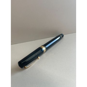 PENNA SFERA OMAS MILORD BALLPOINT PEN NERA SFACCETTATA DORATA ROLLER ITALIA