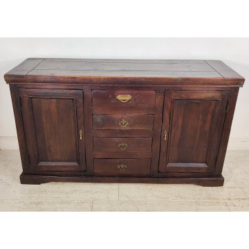 ANTICA CREDENZA legno teak EPOCA 900 cassetti 2 ANTE stipo OLD WOODEN CUPBOARD