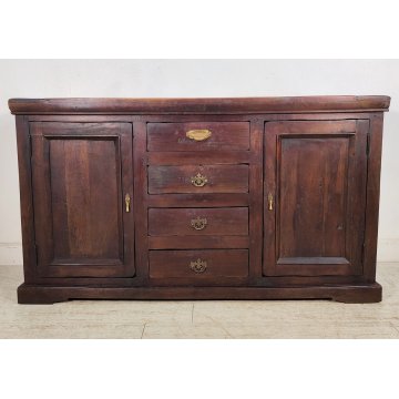 ANTICA CREDENZA legno teak EPOCA 900 cassetti 2 ANTE stipo OLD WOODEN CUPBOARD