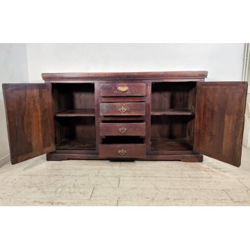 ANTICA CREDENZA legno teak EPOCA 900 cassetti 2 ANTE stipo OLD WOODEN CUPBOARD