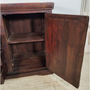 ANTICA CREDENZA legno teak EPOCA 900 cassetti 2 ANTE stipo OLD WOODEN CUPBOARD