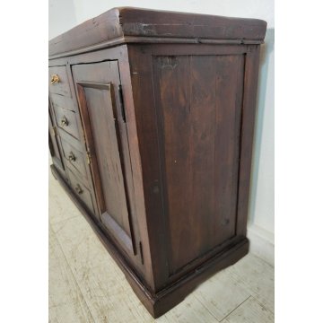 ANTICA CREDENZA legno teak EPOCA 900 cassetti 2 ANTE stipo OLD WOODEN CUPBOARD