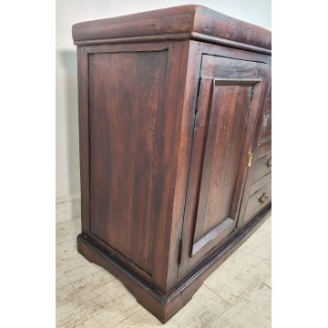 ANTICA CREDENZA legno teak EPOCA 900 cassetti 2 ANTE stipo OLD WOODEN CUPBOARD