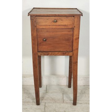 RARA Coppia ANTICO COMODINO Luigi XVI epoca 700 legno noce OLD WOODEN NIGHTSTAND