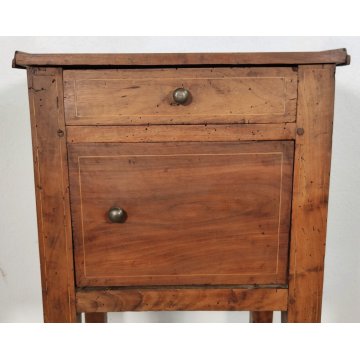 RARA Coppia ANTICO COMODINO Luigi XVI epoca 700 legno noce OLD WOODEN NIGHTSTAND