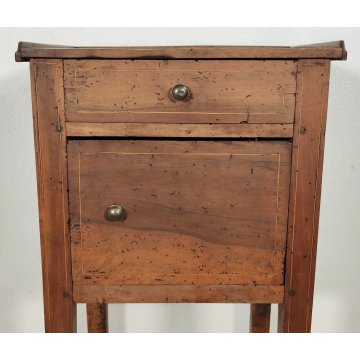 RARA Coppia ANTICO COMODINO Luigi XVI epoca 700 legno noce OLD WOODEN NIGHTSTAND