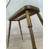 TAVOLINO SALOTTO DESIGN VETRO OTTONE LEGNO MIDCENTURY TABLE 1950 VINTAGE