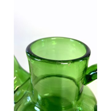 CARAFFA VINTAGE BROCCA VERSATOIO VETRO SOFFIATO VERDE Empoli TOSCANA ANNI 40/50