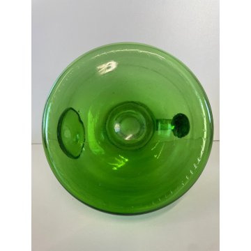 CARAFFA VINTAGE BROCCA VERSATOIO VETRO SOFFIATO VERDE Empoli TOSCANA ANNI 40/50