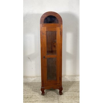 ANTICA PICCOLA VETRINA ESPOSITORE PRIMI 900 LEGNO TEAK MOBILE DISPENSA VETRO OLD