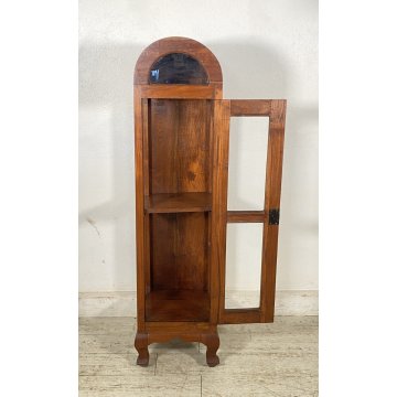 ANTICA PICCOLA VETRINA ESPOSITORE PRIMI 900 LEGNO TEAK MOBILE DISPENSA VETRO OLD