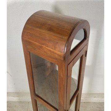 ANTICA PICCOLA VETRINA ESPOSITORE PRIMI 900 LEGNO TEAK MOBILE DISPENSA VETRO OLD