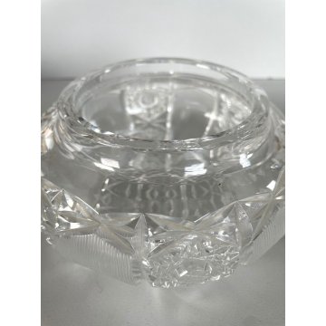 LIDED BOWL SCATOLA PORTA DOLCI COPERCHIO CRISTALLO MOLATO BOEMIA BOHEMIA CRYSTAL