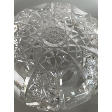 LIDED BOWL SCATOLA PORTA DOLCI COPERCHIO CRISTALLO MOLATO BOEMIA BOHEMIA CRYSTAL