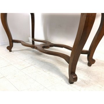 ANTICO TAVOLO 1 CASSETTO 800 NOCE INTARSIATO 4 GAMBE IMPERO PRANZO RIUNIONI OLD