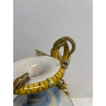 GRANDE VASO BIANSATO CERAMICA GINORI PERSEO ANDROMEDA ANFORA SERPENTE DIPINTO