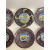 LOTTO 6 PZ PIATTO CERAMICA MAIOLICA EPOCA 1700 DIPINTO ROVINE CASTELLO ø 23 cm