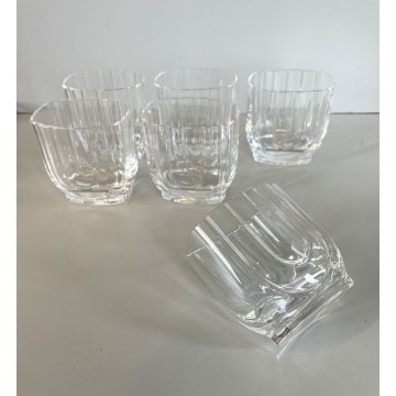 6 BICCHIERI WHISKY CRYSTAL GLASSES CRISTALLO DESIGN Griziotti Arnolfo di Cambio