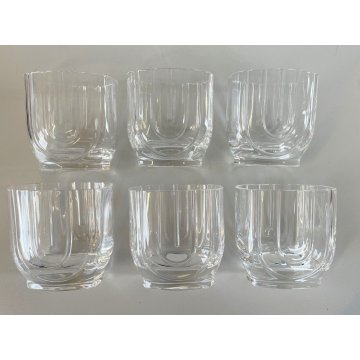 6 BICCHIERI WHISKY CRYSTAL GLASSES CRISTALLO DESIGN Griziotti Arnolfo di Cambio