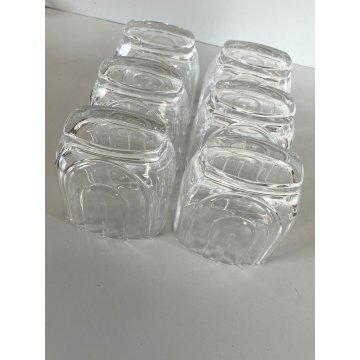 6 BICCHIERI WHISKY CRYSTAL GLASSES CRISTALLO DESIGN Griziotti Arnolfo di Cambio