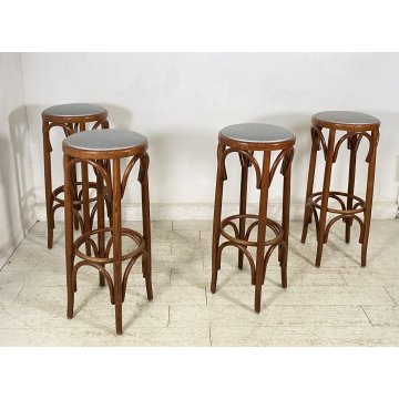 LOTTO 4 SGABELLI STILE THONET MIDOLLINO SGABELLO ANNI 90 BAR SEGGIOLINO RATTAN