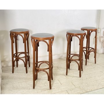 LOTTO 4 SGABELLI STILE THONET MIDOLLINO SGABELLO ANNI 90 BAR SEGGIOLINO RATTAN