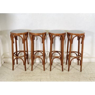 LOTTO 4 SGABELLI STILE THONET MIDOLLINO SGABELLO ANNI 90 BAR SEGGIOLINO RATTAN