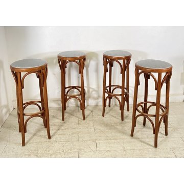 LOTTO 4 SGABELLI STILE THONET MIDOLLINO SGABELLO ANNI 90 BAR SEGGIOLINO RATTAN