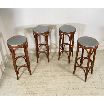 LOTTO 4 SGABELLI STILE THONET MIDOLLINO SGABELLO ANNI 90 BAR SEGGIOLINO RATTAN