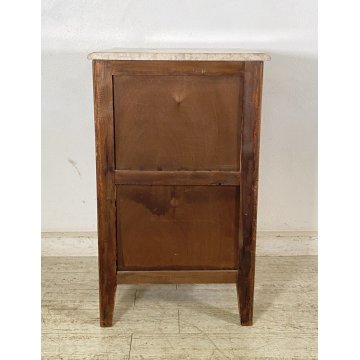 ANTICA CREDENZA 5 CASSETTI STILE LUIGI XV PRIMI 1900 LEGNO INTARSIATO MARMO OLD