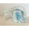 SCULTURA VETRO Murano SOMMERSO PESCE BLU AZZURRO ITALIA GLASS FISH PAGLIUZZE ARG