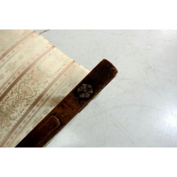 PANCA PANCHETTA STILE BAROCCO BANQUETTE BENCH LEGNO NOCE DIVANETTO 2 POSTI '900
