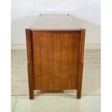 ANTICO COMÒ CASSETTONE VINTAGE 1960 LEGNO TEAK MARMO DANESE CASSETTIERA DESIGN