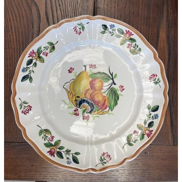 ANTICO SERVIZIO PIATTI 77pz CERAMICA Bassanese DECORATO A MANO FIORI FRUTTA 1938