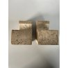 COPPIA FERMA LIBRI TRAVERTINO SCULTURA VINTAGE DESIGN ATTR. F.lli MANNELLI '70s