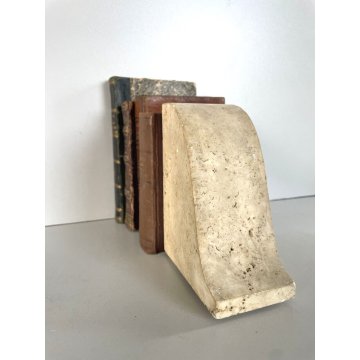 FERMA LIBRI DESIGN MARMO Travertino SCULTURA VINTAGE ATTR. F.lli MANNELLI '70s