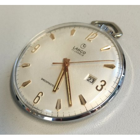ANTICO OROLOGIO TASCA Lanco EPOCA anni 70 OLD POCKET WATCH montre de poche SWISS