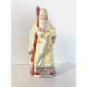 SCULTURA CERAMICA CINESE Famille Rose FIGURA DIO LONGEVITA' Shou Lao 14 cm/h