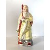 SCULTURA CERAMICA CINESE Famille Rose FIGURA DIO LONGEVITA' Shou Lao 14 cm/h