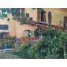 ANTICO QUADRO DIPINTO OLIO TAVOLA CASA CAMPAGNA CASOLARE EPOCA 1900 CORNICE ARTE