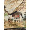 ANTICO QUADRO Schade OLIO TELA dipinto MONTAGNA ALPI baite WALSER cornice 1900